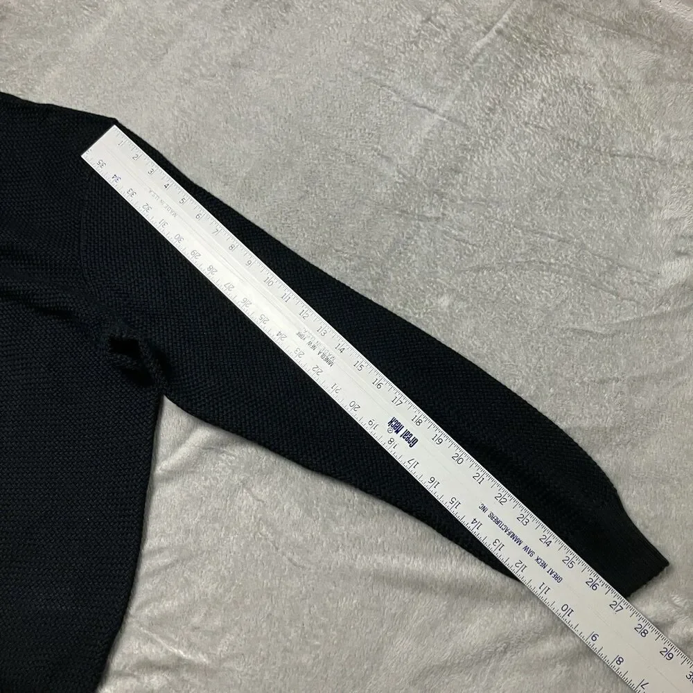 J Crew‎ Mens XXL Black Premium Basket-stitch Cotton Crewneck Sweater - Picture 10 of 11